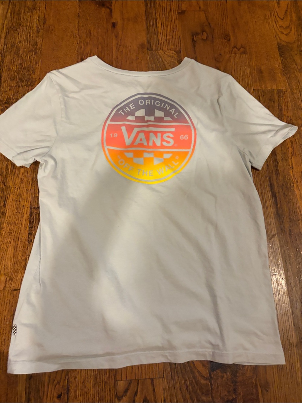 Vans White Tee with Gradient Sunset Badge